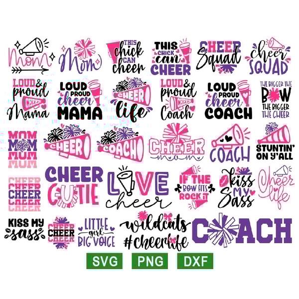 Cheerleading quotes svg, Cheer megaphone svg, Cheer bow svg, - Inspire ...