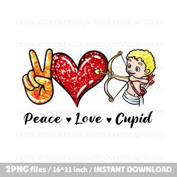 Peace Love Cupidon Png Clipart Print template Sublimation design