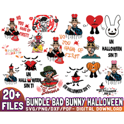20 files bad bunny halloween bundle svg