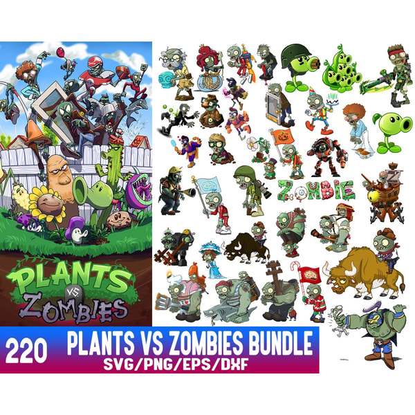 Pvz File 220 Files Plants vs Zombies Bundle SVG | Inspire Uplift