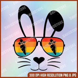 bunny face with sunglasses for boys men kids easter day png, easter png, happy easter png, easter day png, easter