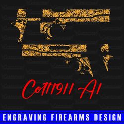 engraving firearms design colt 1911 a1 scroll design