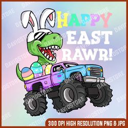happy eastrawr easter png, monster truck easter png, cute bunny png, digital file, png high quality, sublimation