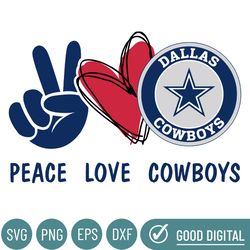 Peace Love Cowboys Svg, Dallas Cowboys Svg, Cowboys Svg, Football Svg, Football Teams Svg, Nfl Logo Svg, Nfl Svg