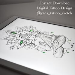Buddha Tattoo Design Buddha Tattoo Sketch Mandala Tattoo Designs For Ladies, Instant download PDF, JPG, PNG