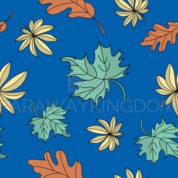 OAK AND MAPLE Autumn Seamless Pattern Vector Illustration