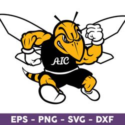 Logo AiC Yellow Jackets Svg, Hornet Bee Mascot Svg, Yellow Jackets Sublimation, Yellow Jackets Svg - Download File