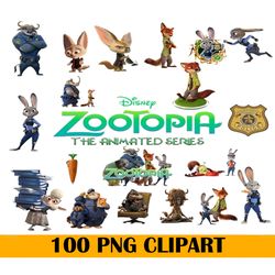 100 Zootopia Clipart Bundle, Animals Cartoon Movie Clipart, Zootropolis Png, Nick Wilde Png, Judy Hopps Png