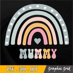 retro mummy rainbow png mother's day , rainbow sublimation designs downloads, hand drawn doodle clipart file, rainbow wa