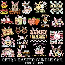 retro easter bundle svg, easter svg, gnome svg