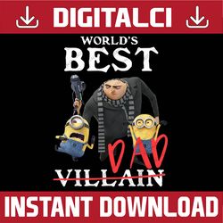 despicable me minions father's day world's best dad villain best dad daddy father's day happy father's day png sublimati