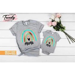 rainbow mama shirt, rainbow mini shirt, mama mini matching shirt, mothers day shirt, mommy and me shirt, new mom gifts,