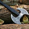handmade Double headed Vikings axe, forged steel, double handed axe, leather wrapping, premium leather sheath (2).jpg