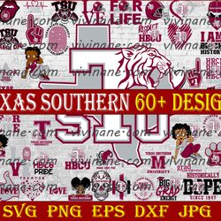 bundle 62 files texas southern football team svg, texas southern svg,  hbcu team svg, mega bundle, designs, cricut,