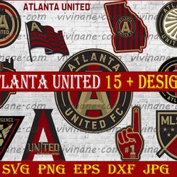 bundle 12 styles mls atlanta united soccer team svg, atlanta united svg,  mls teams svg, mls svg, png, dxf, eps,