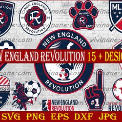 bundle12 styles mls new england revolution soccer team svg, new england revolution svg, mls teams svg, mls svg, png, dxf