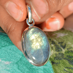 Labradorite Silver Pendant Handmade Gift Jewelry For Mothers Day, Natural Gemstone & Silver Unique Handmade Pendent