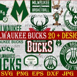 bundle 27 files milwaukee bucks basketball team svg, milwaukee bucks svg, nba teams svg, nba svg, png, dxf, eps,
