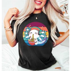rainbow axolotl eating ramen shirt, cute axolotl shirt, anime axolotl, gift for gamers, gift for anime lovers, ramen shi
