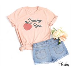 peach t-shirt, peachy keen shirt, women men ladies kids baby, tshirt, gift for him her, mothers day mommy and me mom da