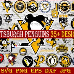 bundle 35 files pittsburgh penguins hockey team svg, pittsburgh penguins svg, nhl svg, nhl svg, png, dxf, eps,
