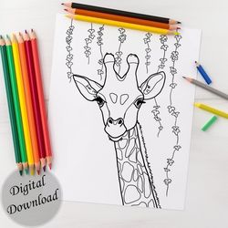African animals, children's coloring book, 6 coloring pages