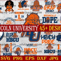 bundle 24 files lincoln university football team svg, lincoln university  svg, hbcu team svg, mega bundle, designs,