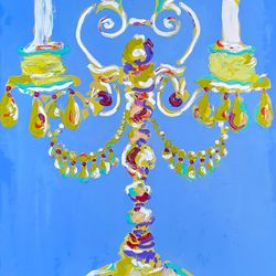 candelabrum painting oil painting original art galainart chandelier fauvism painting wall decor ideas art gift ideas