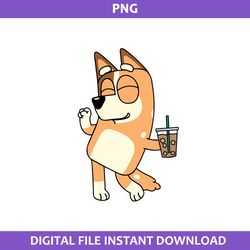 bingo coffee cup png, bingo dog coffee png, bluey png, cartoon png digital file