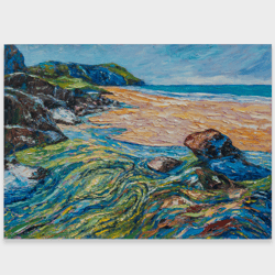 Ocean Oil Painting Seascape Original Art Impressionist Art Impasto Painting Large Wall Art 24"x32" by KseniaDeArtGallery