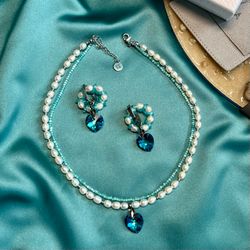 Pearl Jewelry Set Necklace OCEAN HEART