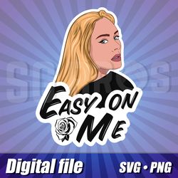 adele svg and png image, cricut file inspired by the song adele easy on me, adele portrait cut picture, vector adele cut