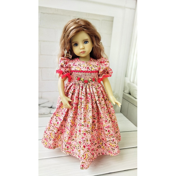 Little Darling floral print smocjed dress with red trim-6.jpg