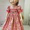Little Darling floral print smocjed dress with red trim RRFF.jpg