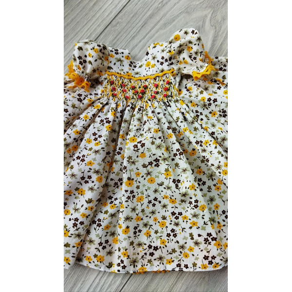 Little Darling floral print smocked dress with yellow trim-2.jpg