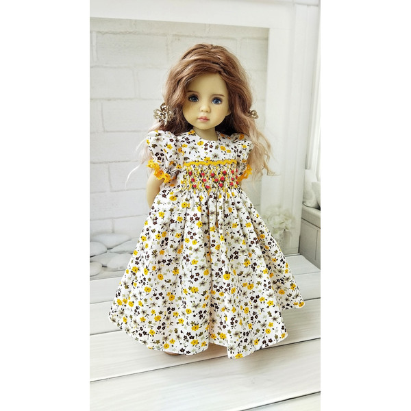 Little Darling floral print smocked dress with yellow trim-6.jpg
