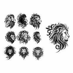 Lion Head Svg, Lion Tattoo Svg, Lion Svg File, Lion Face svg, Lion Clipart, Lion SVG Cut file, Lion SVG