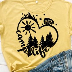 Camp life svg,  Travel trailer svg, Heart sign print, Camping svg clipart, Camper shirt design