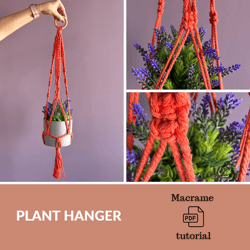 Macrame plant hanger PDF tutorial, Macrame pattern, Instruction macrame for Beginner, Plant Hanger pdf DIY