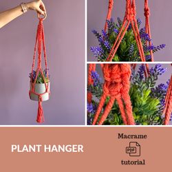 macrame plant hanger pdf tutorial, macrame pattern, instruction macrame for beginner, plant hanger pdf diy