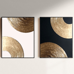 Abstract Diptych Painting Original Art Large Abstract Art Original Gold Painting On Canvas Gold Leaf Art Gold Wall Art