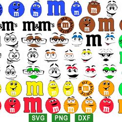 m and m chocolate svg, m and m candy svg, m and m smiling face svg png