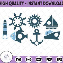 nautical svg bundle, nautical svg, nautical clipart, nautical cut files for silhouette, files for cricut, nautical vecto
