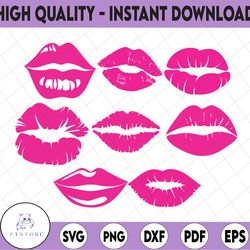 lips svg, lips bundle svg, kiss, bleeding lips, biting lips, dripping lips, lip, makeup silhouette png eps dxf vinyl dec