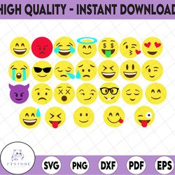 emoji svg mega bundle - emoji clipart pack - emoji png files - vector emoji pack - instant download