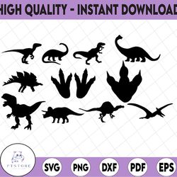dinosaur svg bundle dinosaur clipart dinosaur silhouette t-rex svg cute dinosaur svg for cricut files clipart bundle png