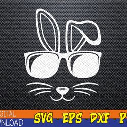 bunny face with sunglasses, easter day svg, eps, png, dxf, digital download
