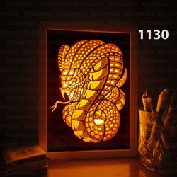 cobra paper cut light box template, shadow box, 3d papercut lightbox svg file diy, cutting cricut