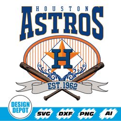 Baseball Fan Svg, Houston-Astros Svg, Game day, Vintage Houston Baseball Svg, Houston baseball EST 1962 Svg