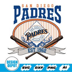 Game day Svg, Vintage San Diego Baseball Svg, San Diego baseball EST 1969 Svg, Baseball Fan Svg, San Diego-Padres Svg